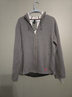 Chrome Industries Men's Gray Performance Full-Zip Hoodie Jacket Large
